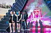 Girl group Blackpink poses for the camera during the “pink carpet” event Friday at Times Square in Yeongdeungpo District, western Seoul. [DANIELA GONZALEZ PEREZ]