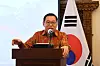 Indonesian Ambassador to Korea Gandi Sulistiyanto speaks at a press briefing organized by the Indonesian Embassy in Seoul on Friday on the occasion of the 50th anniversary of diplomatic relationship between the two countries. [EMBASSY OF INDONESIA IN KOREA]