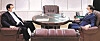Justice Minister Park Beom-gye, right, and Prosecutor General Yoon Seok-youl meet on Friday. [MINISTRY OF JUSTICE]