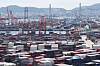 Containers stacked up at a port in Busan on Aug. 1 [NEWS1]