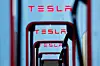 Tesla Superchargers displayed in Mojave, California [REUTERS/YONHAP]