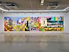 ″Pentagon″ (2019), a 10-meter (33-foot)-wide acrylic painting by artist Lee Dongi, is now on view at PIBI Gallery in Bukchon, central Seoul. [MOON SO-YOUNG]