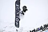 Choi Ga-on in action during the Snowboard Halfpipe competition at the FIS Snowboard, Freestyle and Freeski World Championships in St. Moritz, Switzerland on March 29, 2025. [AP/YONHAP]