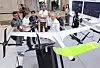 Visitors view Korean Air's booth showcasing the Supernal S-A2 Advanced Air Mobility model at the 2025 World Smart City Expo at Bexco Exhibition Hall 1 in Haeundae-gu, Busan, on July 15. [YONHAP]
