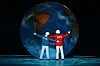 Children perform by a globe during the closing ceremony of the Beijing 2022 Winter Olympic Games, at the National Stadium in Beijing on Sunday. [AFP/YONHAP]
