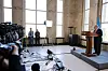 UN Secretary-General Antonio Guterres attends a press conference on the day of a meeting to discuss future of stalled peace talks over the divided island of Cyprus at the United Nations in Geneva, Switzerland, on March 18. [REUTERS/POOL/YONHAP]