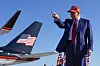 Former U.S. President Donald Trump speaks at a campaign rally in Freeland, Michigan, on Wednesday. [AP/YONHAP]