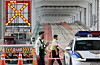 The Jamu Bridge in central Seoul remains closed on July 20 as increased discharge from the Paldang Dam follows heavy rainfall in northern Gyeonggi. [JOONGANG ILBO]