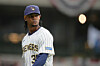 Milwaukee Brewers' Elvin Rodriguez looks back during the fourth inning of a baseball game against the Cincinnati Reds in Milwaukee on April 5. [AP/YONHAP]