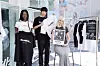 Models showcase newly released T-shirts from Matin Kim’s Hangul line during a photo event at the brand’s flagship store in Seongsu-dong, Seongdong District, eastern Seoul on Oct. 12, organized by Hago Haus, a brand incubator that invests in Matin Kim. [HAGO HAUS]