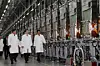Then-Democratic Party leader Lee Jae Myung, center, and party officials visit the Rare Isotope Science Project at the Institute for Basic Science (IBS) in Yuseong District, Daejeon, on November 15, 2023, to inspect the RAON heavy ion accelerator facility. [JOINT PRESS CORPS]