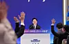 President Lee Jae Myung takes reporters' questions during a New Year’s press conference at the Yeongbingwan state guest house at the Blue House in central Seoul on Jan. 21 attended by some 160 Korean and foreign journalists. [JOINT PRESS CORPS]
