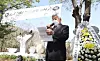 Woo Jong-u, father of Woo Cheol-won, reads a eulogy at the memorial service on Mount Waryong in Dalseo District, Daegu, on March 27, 2023. [NEWS1]