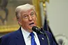 U.S. President Donald Trump takes questions before signing an executive order aiming to lower the cost of prescription drugs during a press conference in the Roosevelt Room of the White House in Washington on May 12. [UPI/YONHAP]