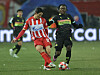 Red Star Belgrade fullback Seol Young-woo, left, passes the ball during the Champions League match against PSV Eindhoven in Belgrade, Serbia on Jan. 21. [EPA/YONHAP]
