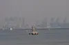 High-rise apartment complexes are blurred out by fine dust in Pohang, North Gyeongsang, on Jan. 22. [NEWS1]