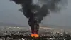 Smoke rises from a fire, as the Israel-Iran air war continues, in Tehran, Iran, in this still image obtained from social media video released June 17, 2025. [REUTERS/YONHAP]