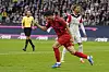 Bayern Munich defender Kim Min-jae, front, celebrates scoring the opening goal during the Bundesliga match against Eintracht Frankfurt in Frankfurt, Germany on Sunday. [AP/YONHAP]