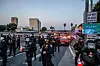 California Highway Patrol close the bridges and the access to the 101 Freeway after curfew was put into effect following days of protests in response to federal immigration operations in Los Angeles, California on June 10. [AFP/YONHAP]