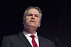 Alaska Gov. Mike Dunleavy speaks during the annual Alaska Sustainable Energy Conference on June 3 in Anchorage, Alaska. [AP/YONHAP]