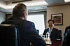 Alaska Governor Mike Dunleavy talks with President Lee Jae Myung about the state's further cooperation with Korea in energy during his visit to Korea on March 26. [YONHAP]