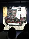 The viewers look at″Museum Security (Broadway Meltdown)″ (1983) by Jean-Michel Basquiat at his solo show 'Signs: Connecting Past and Future″ which runs through Jan. 31 of next year at the Dongdaemun Design Plaza (DDP) in central Seoul. [JOONGANG ILBO]