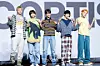Boy band Cortis poses for photos during a showcase for the release of the band’s first EP, ″Color Outside the Lines,″ at the Blue Square in central Seoul on Aug. 18. [DANIELA GONZALEZ PEREZ]