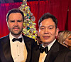 Shinsegae Group Chairman Chung Yong-jin, right, and U.S. Vice President JD Vance attend a Christmas reception hosted by Vance in Washington on Dec. 12. [SHINSEGAE]