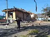 A house lies damaged after the Air Force discharged eight bombs onto Pocheon, Gyeonggi, during a live-fire exercise on March 6. [YONHAP]