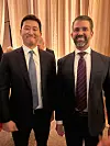 Coupang founder and CEO Bom Kim met with Donald Trump Jr., the eldest son of U.S. President Donald Trump, on Jan. 17. [JOINT PRESS CORPS]