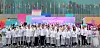 Members of the Korean delegation attend a welcoming ceremony at the Hangzhou Asian Games in Hangzhou, China on Wednesday. [JOONGANG ILBO]