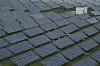 Solar panels in the Hainan prefecture of western China's Qinghai province are seen on July 1. [AP/YONHAP]