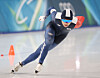 Speed skater Chung Jae-won competes in the men’s 1,500 meters at the Milan-Cortina Winter Olympics at the Milan Speed Skating Stadium in Milan on Feb. 19. [YONHAP]