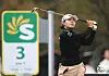 Sung Yu-jin hits a shot during the S-Oil Championship at Elysian Jeju in Jeju on Sunday. [NEWS1]