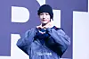 Cortis’s Seonghyeon poses for photos during a showcase for the release of the band’s first EP, ″Color Outside the Lines,″ at the Blue Square in central Seoul on Aug. 18. [DANIELA GONZALEZ PEREZ]
