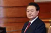 President Yoon Suk Yeol sits in the main chamber of the Constitutional Court in Jongno District, central Seoul, during his impeachment trial hearing on Jan. 21. [NEWS1]