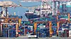 Shipping containers are stacked at Pyeongtaek Port in Gyeonggi on June 1. [YONHAP]