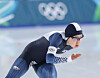 Kim Min-sun of Korea competes in the women's 500-meter speed skating race at the 2026 Milan-Cortina Winter Olympics at the Milano Speed Skating Stadium in Milan on Feb. 15. [YONHAP]