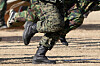 The pictures shows soldiers running. [YONHAP]