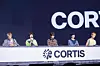 Boy band Cortis answers questions during a showcase for the release of the band’s first EP, ″Color Outside the Lines,″ at the Blue Square in central Seoul on Aug. 18. [DANIELA GONZALEZ PEREZ]