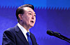 President Yoon Suk Yeol speaks during a ceremony to mark the 79th anniversary of the founding of the country's police force on Monday at the National Police Agency in Seodaemun District, central Seoul. [JOINT PRESS CORPS]