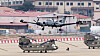 A RC-12X Guardrail reconnaissance aircraft takes off from Camp Humphreys, a U.S. military base in Paengseong-eup, Pyeongtaek, Gyeonggi, on May 23. [NEWS1]