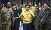 Defense Minister Ahn Gyu-back, center, speaks to U.S. Forces Korea Commander Gen. Xavier Brunson, right from Ahn, during Ahn's visit to CP Tango, a key wartime command, on Aug. 20. [ROK-US COMBINED FORCES COMMAND]