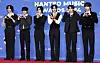 Boy band Riize poses for photos ahead of the Hanteo Music Awards 2024 in central Seoul on Feb. 16. [NEWS1]