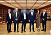 From left, Kim Moo-hwan, head of energy solution business at SK Innovation; Chris Levesque, president and CEO of TerraPower; Bill Gates, chair of TerraPower and the Gates Foundation; Chey Tae-won, chair of SK Group; Chey Yoon-chung, head of business development at SK Biopharm; and Ahn Jae-yong, CEO of SK bioscience pose for a photo at a meeting at Seoul on Aug. 21. [SK GROUP]
