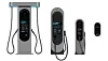 HiEV Charger electric vehicle charger lineup. From left: 100kW, 200kW, 7kW stand and 7kW wall-mounted models. [LG ELECTRONICS]