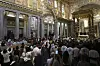Pope Leo XIV blesses the faithful inside the Papal Basilica of St. Mary Major in Rome, on May 25, after a veneration of the icon of the 'Salus Populi Romani' (Protectress of the Roman People) Madonna. [AP/YONHAP]