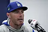 Los Angeles Dodgers' Freddie Freeman speaks during a press conference ahead at Gocheok Sky Dome in western Seoul on Saturday. [AP/YONHAP]
