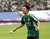 Jeonbuk Hyundai Motors forward Jeon Jin-woo celebrates scoring during the K League 1 match against Daejeon Hana Citizen at Jeonju World Cup Stadium in Jeonju, North Jeolla, on May 6. [YONHAP]