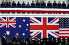 U.S. President Joe Biden, Australian Prime Minister Anthony Albanese and British Prime Minister Rishi Sunak deliver remarks on the Aukus partnership, after a trilateral meeting at Naval Base Point Loma in San Diego, California on March 13, 2023. [REUTERS/YONHAP]